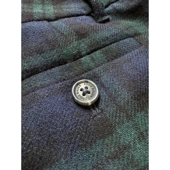 Eddie Bauer Wool Blend Tartan Plaid Mini Skirt Blue / Green Womens Petite Sz 6P - Picture 7 of 8